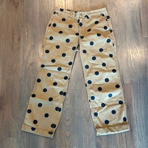 J Crew chino polka dot pants size 6